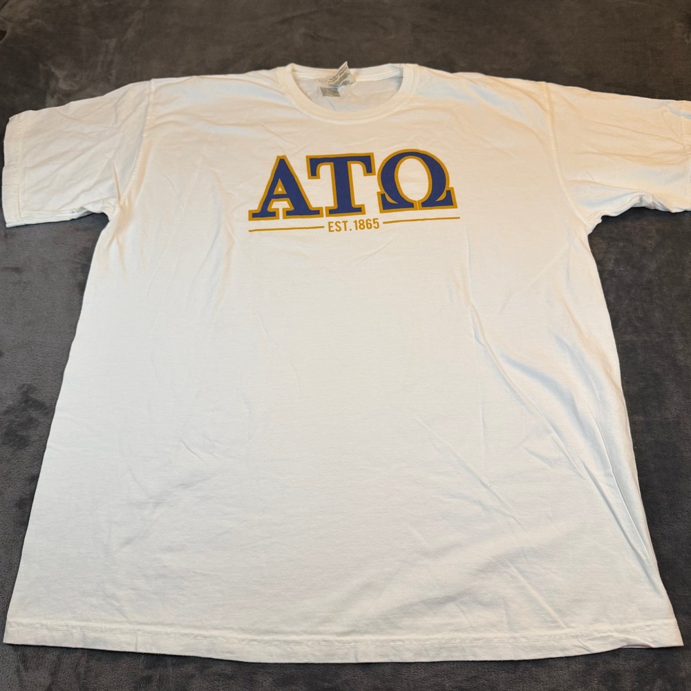 Comfort Colors Alpha Tau Omega ATO Fraternity Graphic Tee White Mens XL